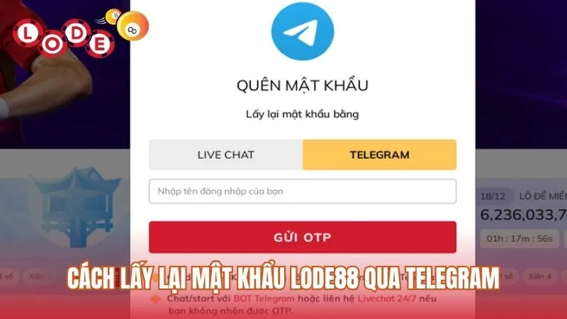 Các bước khôi phục mật khẩu bằng Telegram
