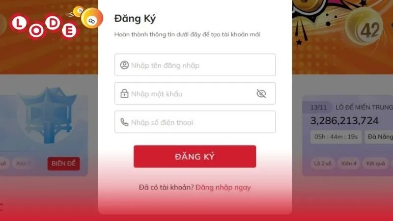 Đăng ký Lode88 với một vài thao tác đơn giản