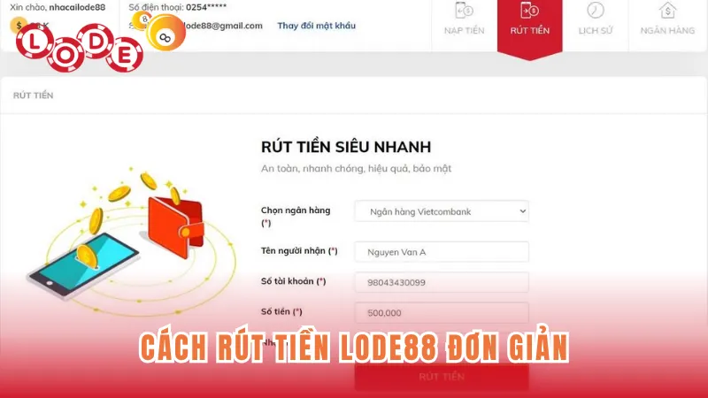 Rút thưởng từ Lode88 cực đơn giản và dễ thao tác